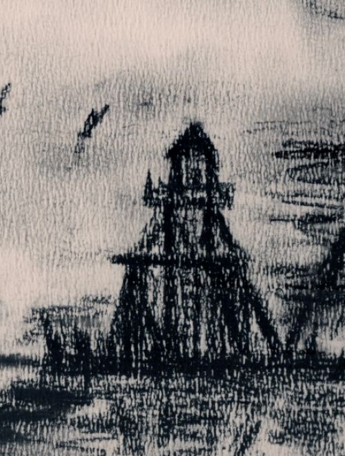 Houtskool tekening van Hubert De Vries