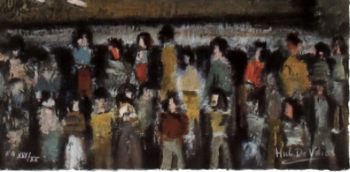 De Vries Hubert met een litho van het circus