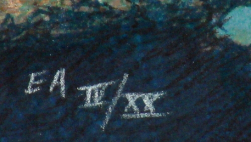 De Vries Hubert met een litho van de kermis