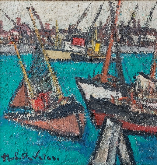 Kunstwerkje van Hubert De Vries, schilderij Nieuwpoort