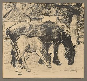 Litho van de Belgische tekenaar Hubert Malfait