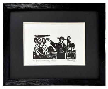 Linosnede door Belgische kunstenaar Theo Humblet