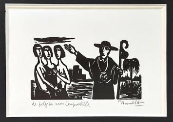 Kunstwerkje op papier van de Leuvense kunstenaar Theo Humblet kopen