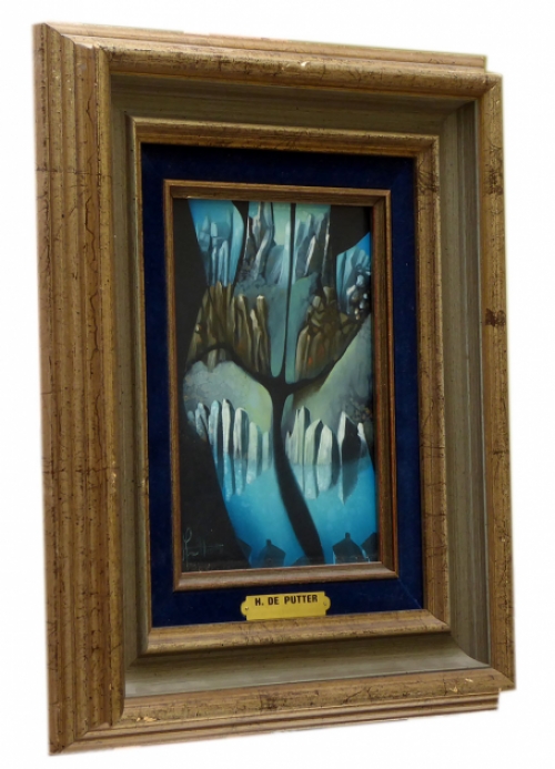 Abstract surrealistisch schilderij van Hugo De Putter