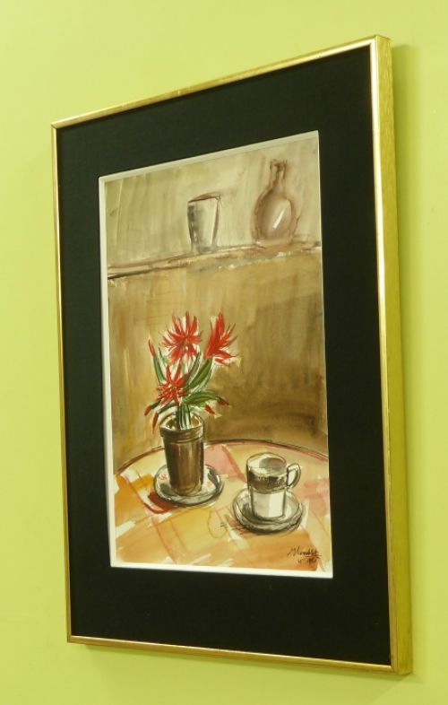 Schilderij stilleven met bloemen