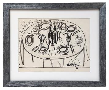 Tekening van de Belgische artiest Henri Victor Wolvens