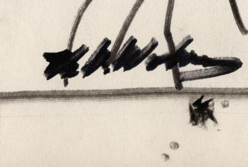 Tekening, gedekte tafel voor ons vier