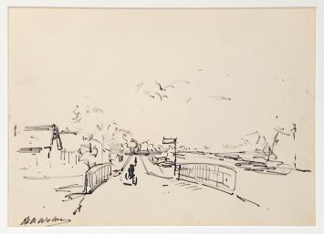 Het bruggetje getekend door Henri Victor Wolvens