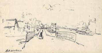 Gesigneerde tekening van de Belgische tekenaar Wolvens