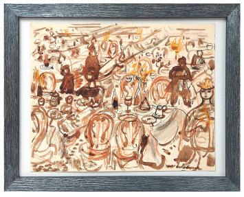 Aquarel van de Belgische artiest Henri Victor Wolvens