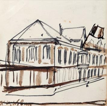Kunstwerkje op papier van Henri Victor Wolvens