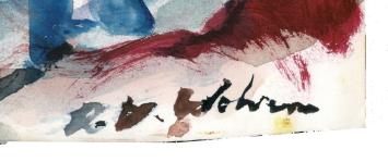 Werkje op papier van de Belgische schilder Wolvens