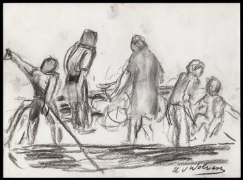 Kunstwerkje op papier van Henri Victor Wolvens aankopen