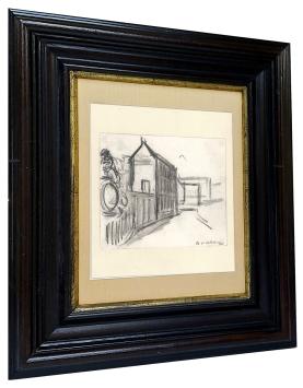 Tekening, het huis in de straat