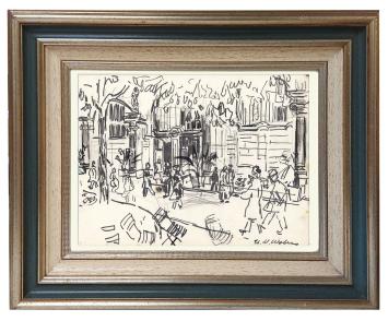 Tekening van de Belgische tekenaar Henri Victor Wolvens