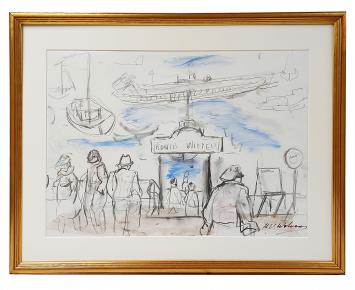 Tekening van de Belgische tekenaar Henri Victor Wolvens
