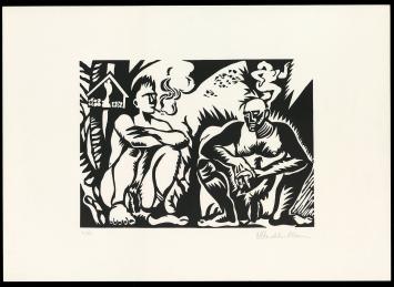 Linosnede van Hans Vandekerckhove, een Belgische kunstenaar