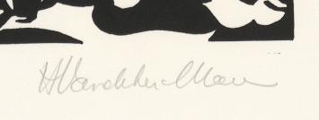 Linosnede, op de hukken zittend 2/60