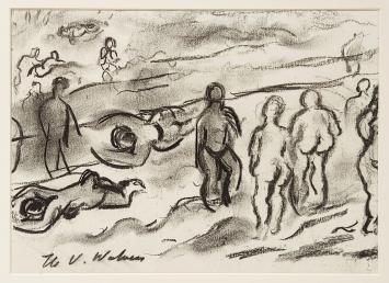 Houtskooltekening van Henri Victor Wolvens