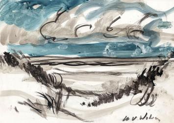 Zee en duinen door Henri Victor Wolvens