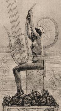 Félicien Rops Heliogravure La Lyre (Frontispice pour Mallarmé)