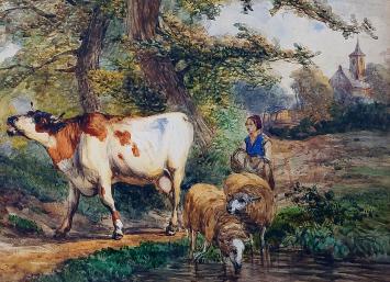 Kunstwerk 19de eeuwse schilder Ildephonse Stocquart