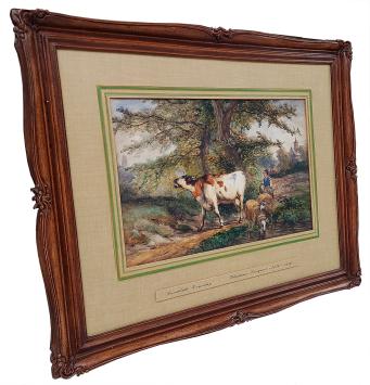 Country Summer Day – Watercolour by Ildephonse Stocquart (c. 1870)