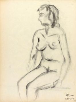 Tekening van Irénée Duriez kopen, houtskooltekening