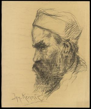 Grote houtskooltekening van Ignace kennis kopen