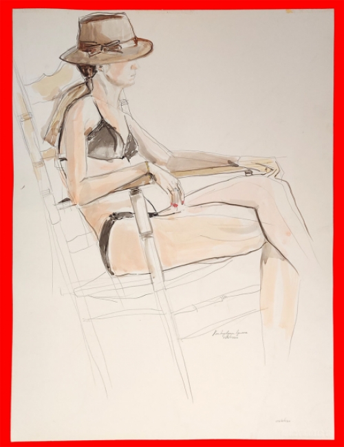 Aquarel van de Belgische kunstenaar Ignace van Ingelgom