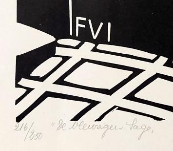 Kunstenaar Frans Van Immerseel met een werkje op papier