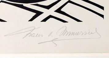 Frans Van Immerseel  met een gesigneerd kunstwerk