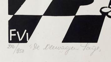 Frans Van Immerseel  met een gesigneerd kunstwerk