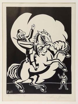 Gesigneerde houtsnede van Frans Van Immerseel