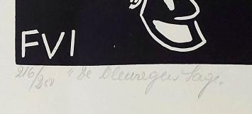 Frans Van Immerseel  met een gesigneerd kunstwerk