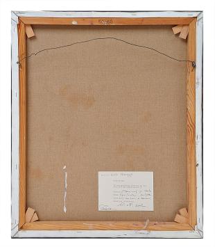 Felix Timmermans met Ingrid Hoste  met een kunstwerk uit 2002een ets, St Franciscus