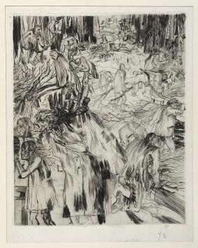 Belgische etser Jacques Boonen met een ets