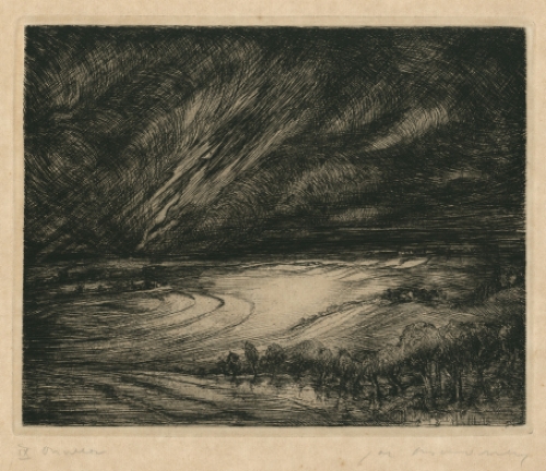 Belgische etser Jacques Boonen met een ets