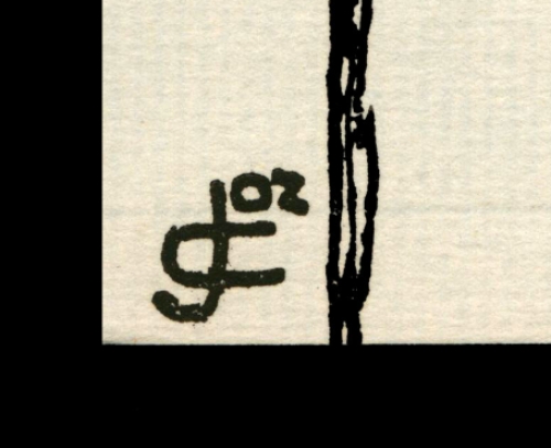 Jozef Cantré  met een grafisch kunstwerkje