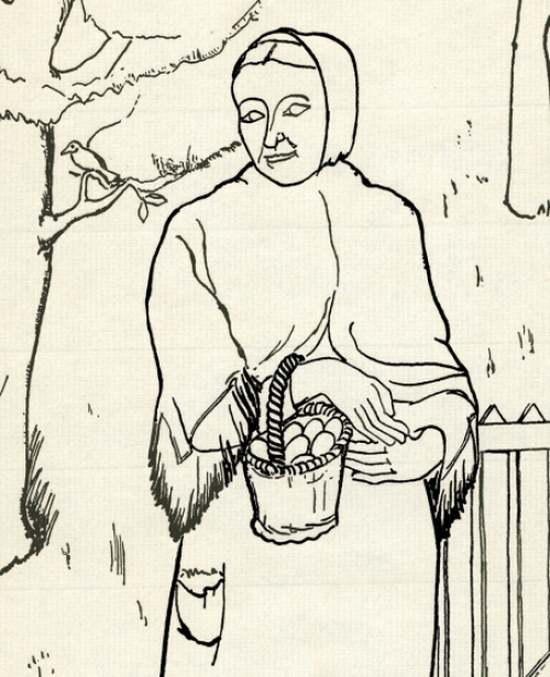 Jozef Cantré  met een grafisch kunstwerkje