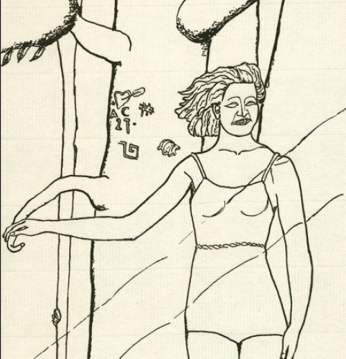 Jozef Cantré  met een grafisch kunstwerkje