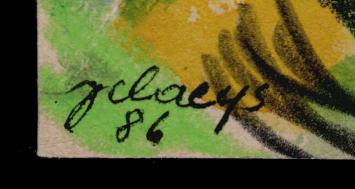 Schilderij, gemengde techniek van Juul Claeys uit 1986