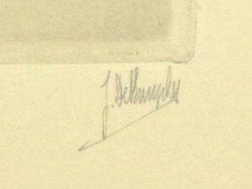 Jules De Bruycker Belgian etcher Etching in mint condition