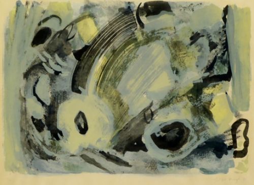 Abstract werk van de Belgische schilder Jos De Maegd