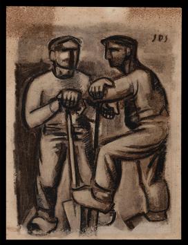 Expressionistische tekening van de Belgische kunstenaar Jules De Sutter