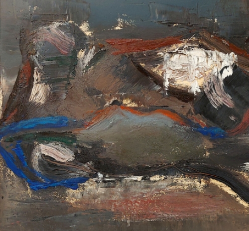 Jack Godderis met een expressionistisch kunstwerkje