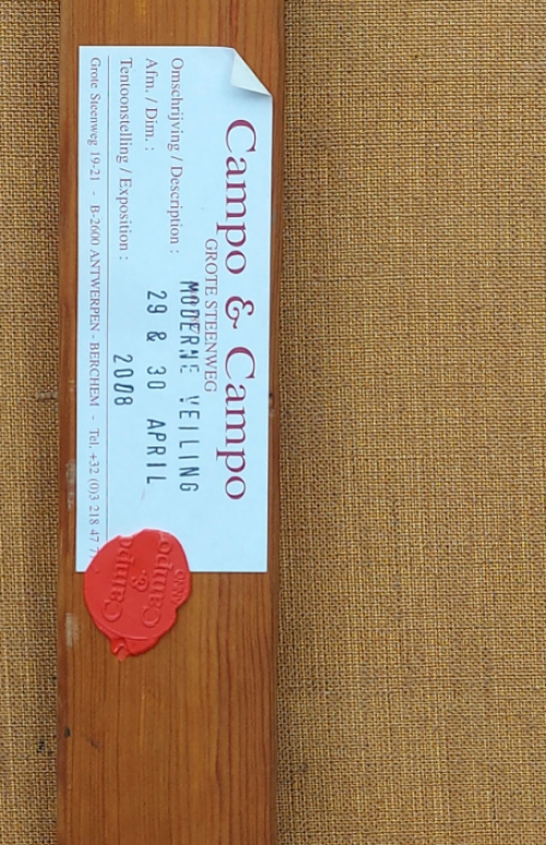 Expressionistisch stilleven met rode kan