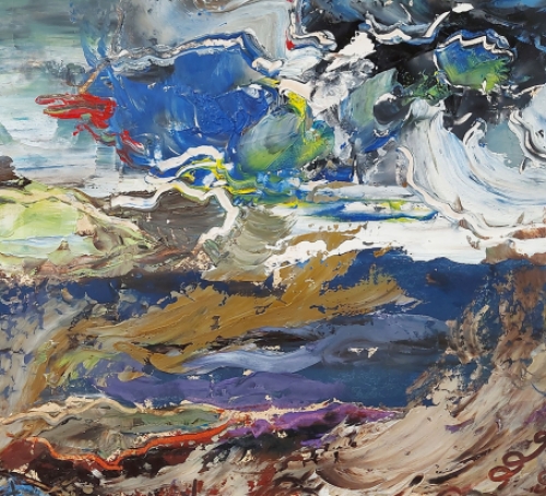 Abstract kunstwerk van de Antwerpse schilder Jack Godderis