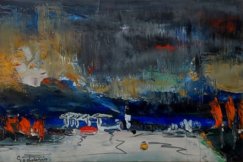 Expressionistisch kunstwerk van de Antwerpse kunstenaar Jack Godderis