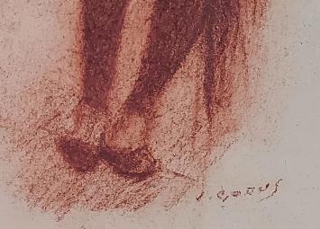 De Antwerpse kunstenaar Jaak Gorus met twee pastels